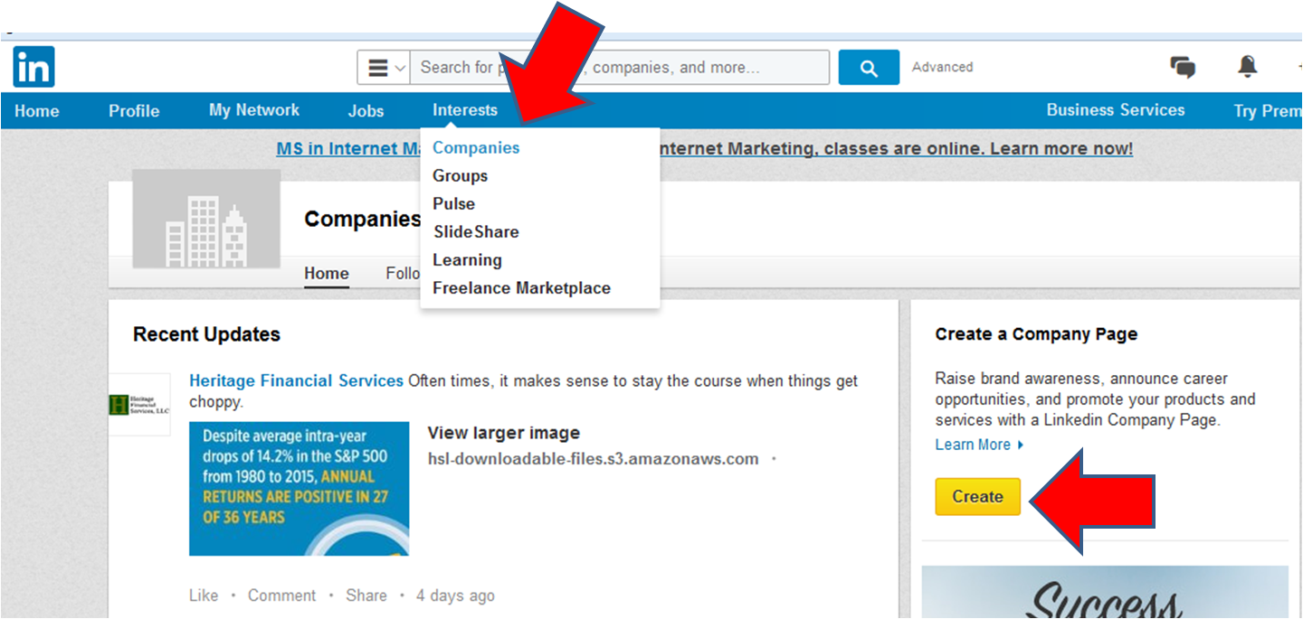 LinkedIn company page