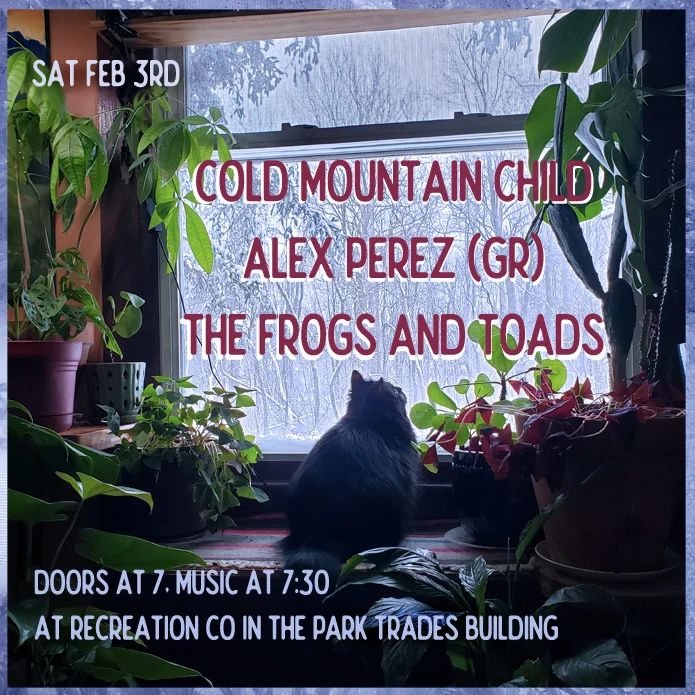 Next Saturday exit the dystopian wasteland of hyper-individualist lonesome and come on out for some tender music times! 
With @allickspurrez and @the_frogs_and_toads , within the wondrous container of @recreationco which is located inside park trades