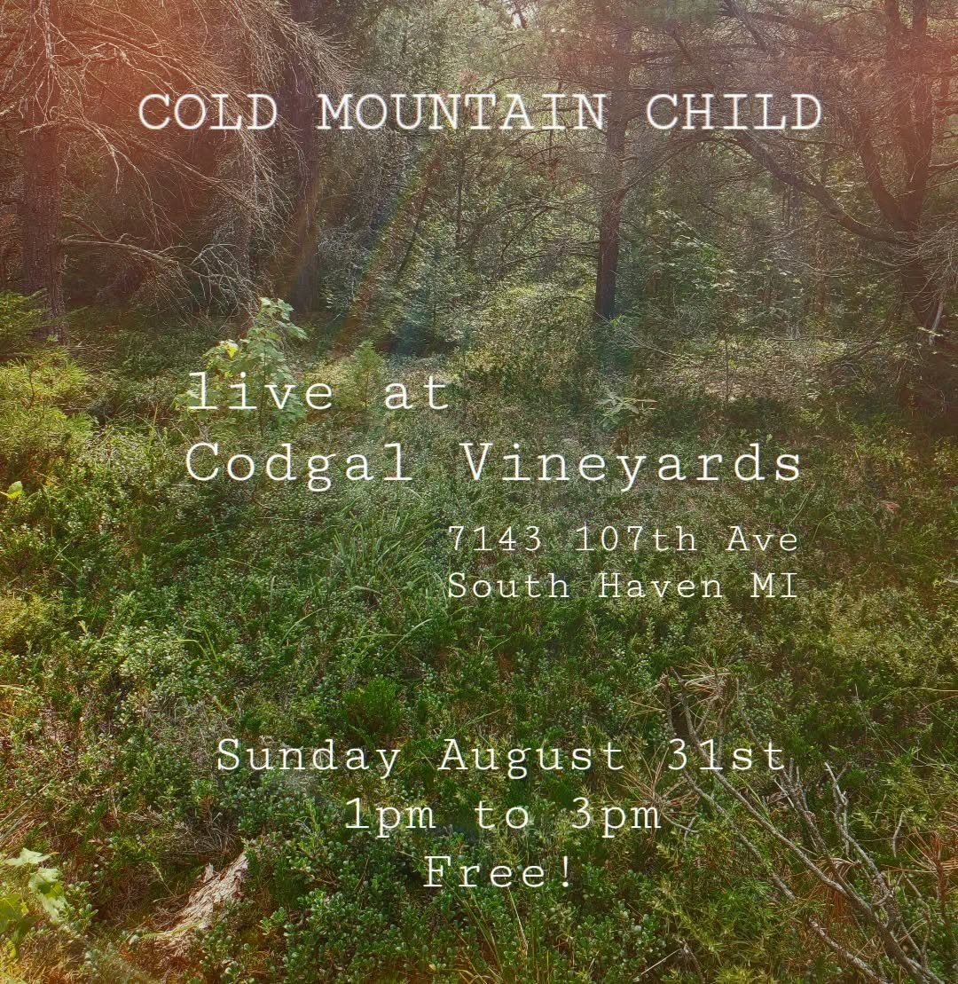 Heya!
We're playing a savory collection of songs at @cogdalvineyards on Sunday 8/31 earlier in the day, 1pm to 3pm so you'll be home before dark.
Hugs yall