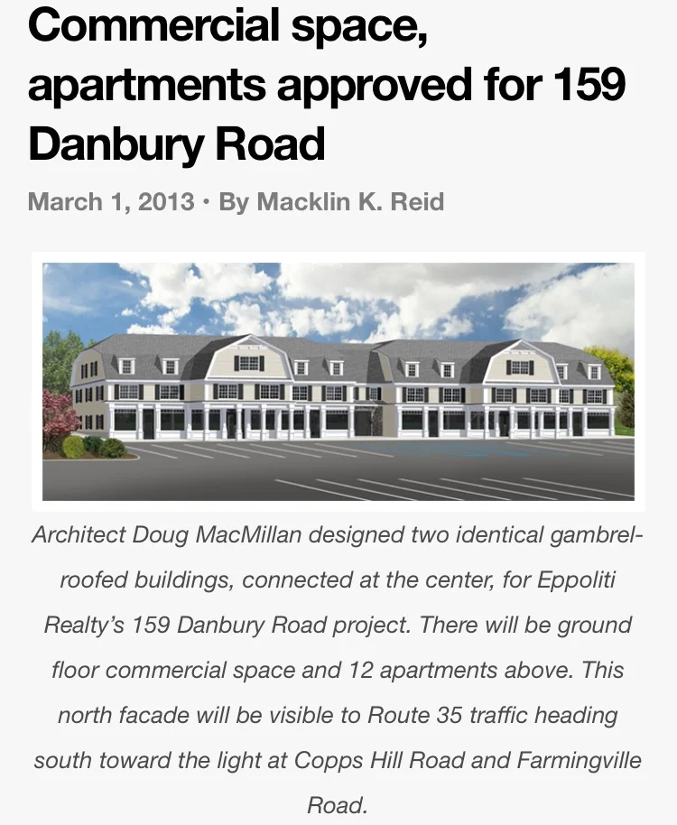 Commercial Space, Apartments Approved for 159 Danbury Road 
