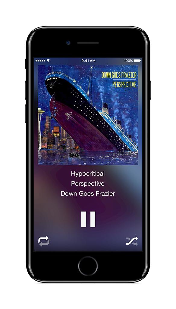 Simple controls make it easy to pause (tap anywhere on screen), skip (just swipe left), replay (just swipe right) or get to your music (swipe down).