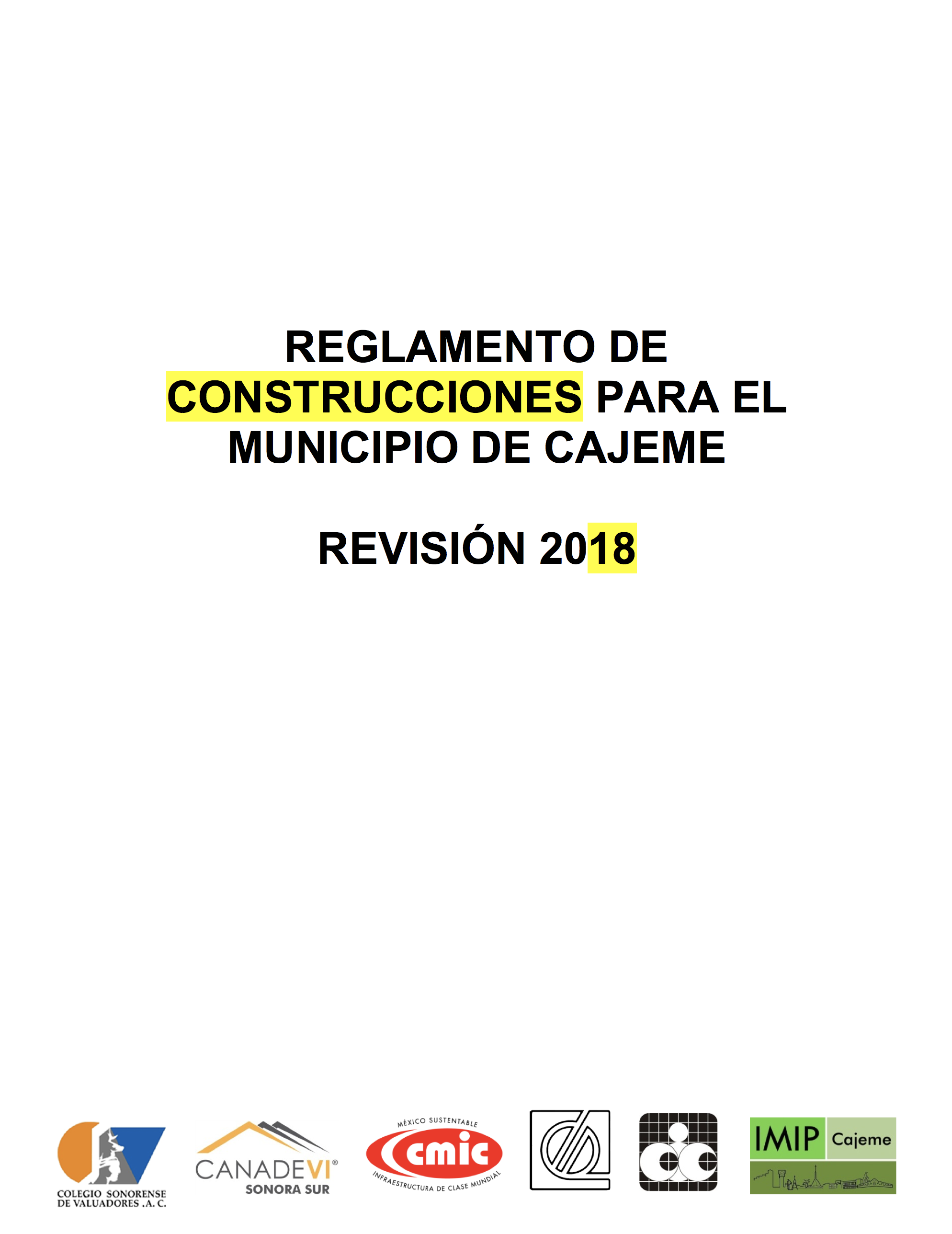 2018 Reglamento de construcciones cajeme