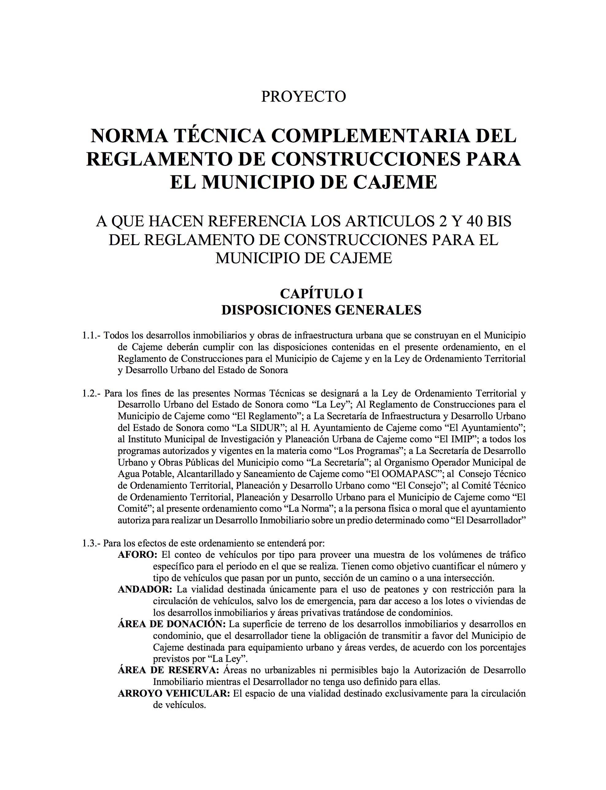 2018 NORMA TÉCNICA COMPLEMENTARIA DEL REGLAMENTO DE CONSTRUCCIONES PARA EL MUNICIPIO DE CAJEME