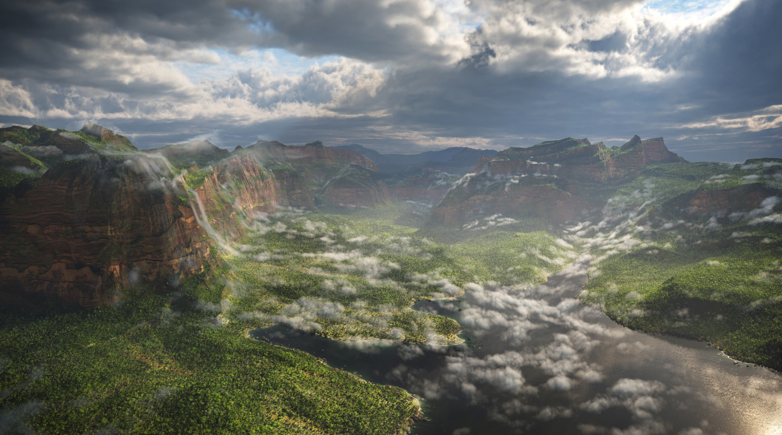  3D modeling vista assets, skybox matte painting, lighting vista elements. 