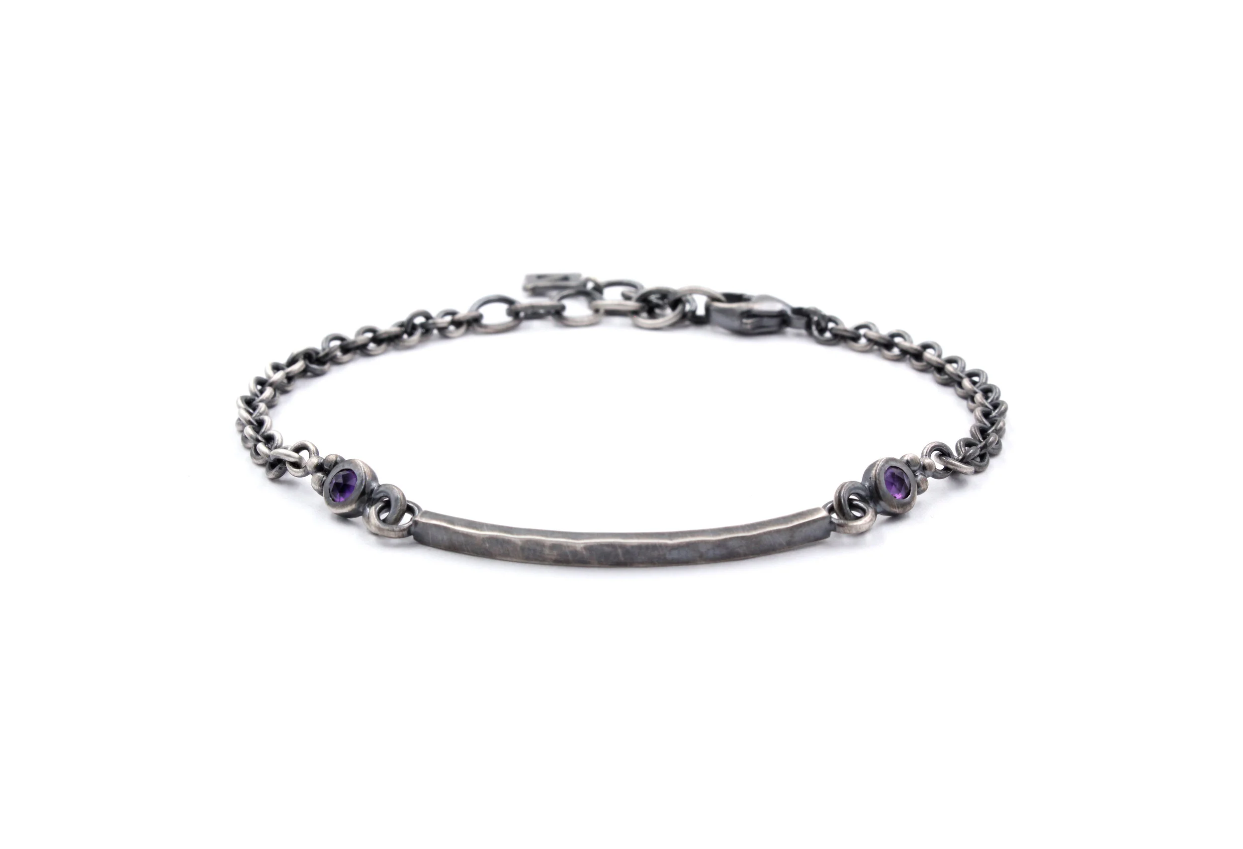 Amethyst Hammered Bar Bracelet.jpg
