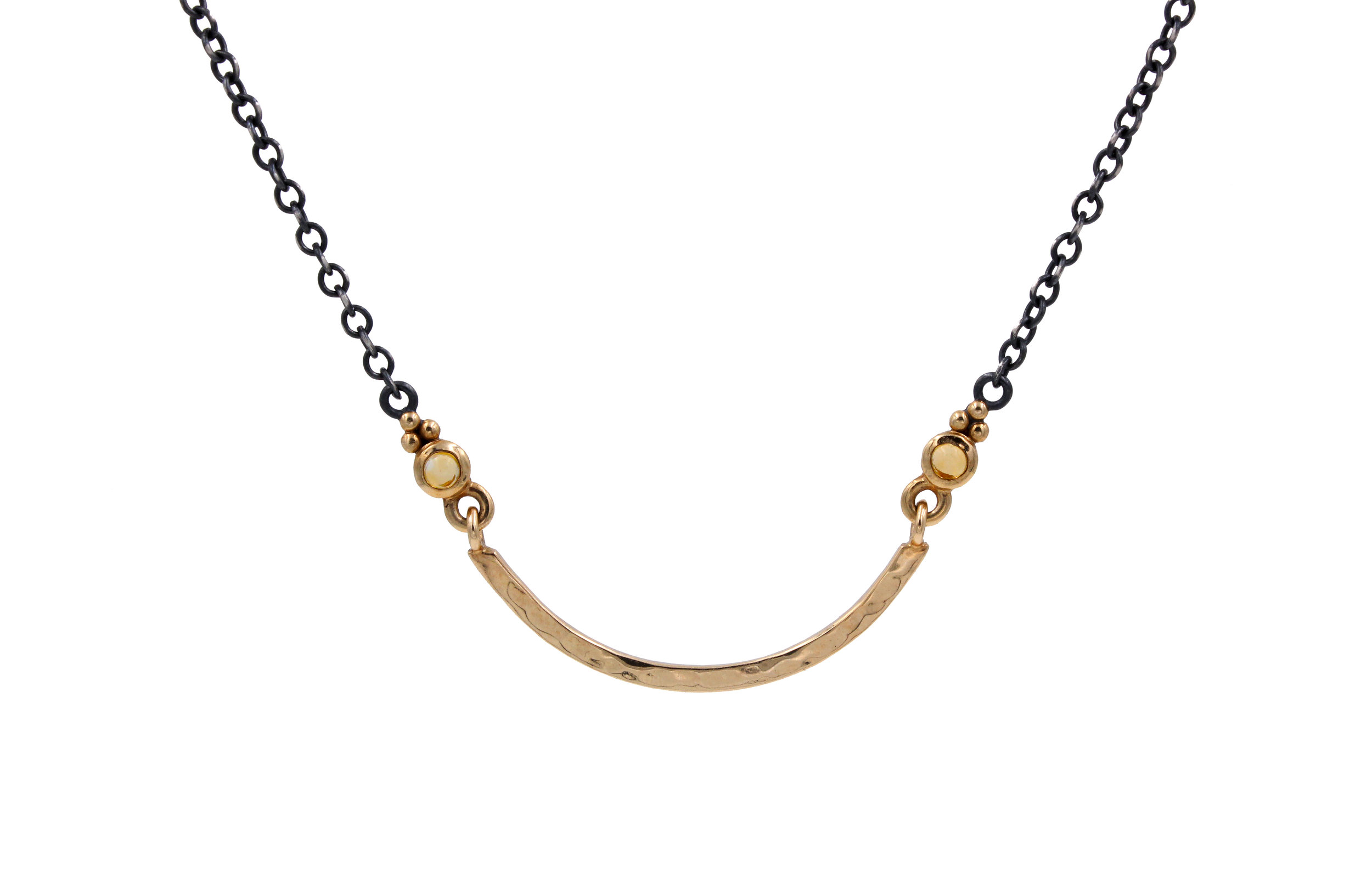 Citrine Two Tone Curved Bar Necklace.jpg