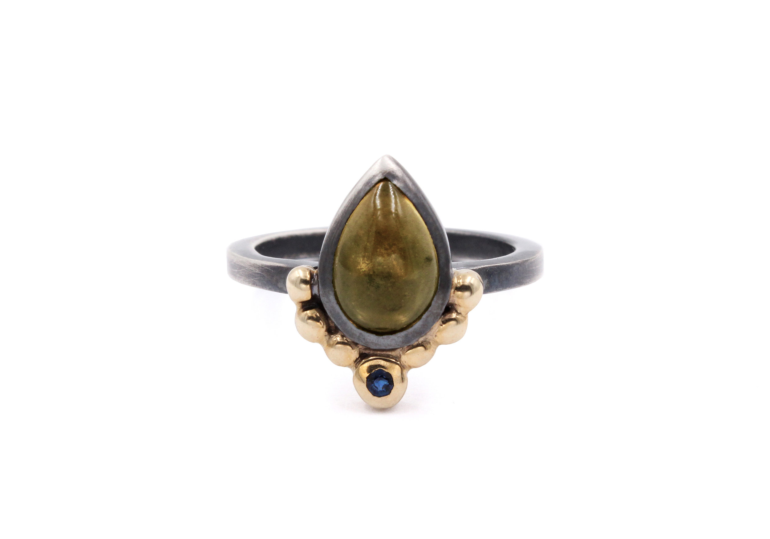 Citrine Sapphire Two-Tone Teardrop Ring.jpg