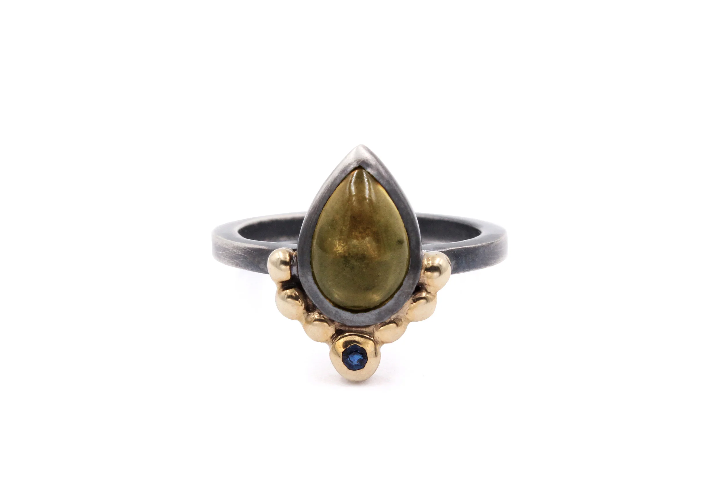 Citrine Sapphire Two-Tone Teardrop Ring.jpg