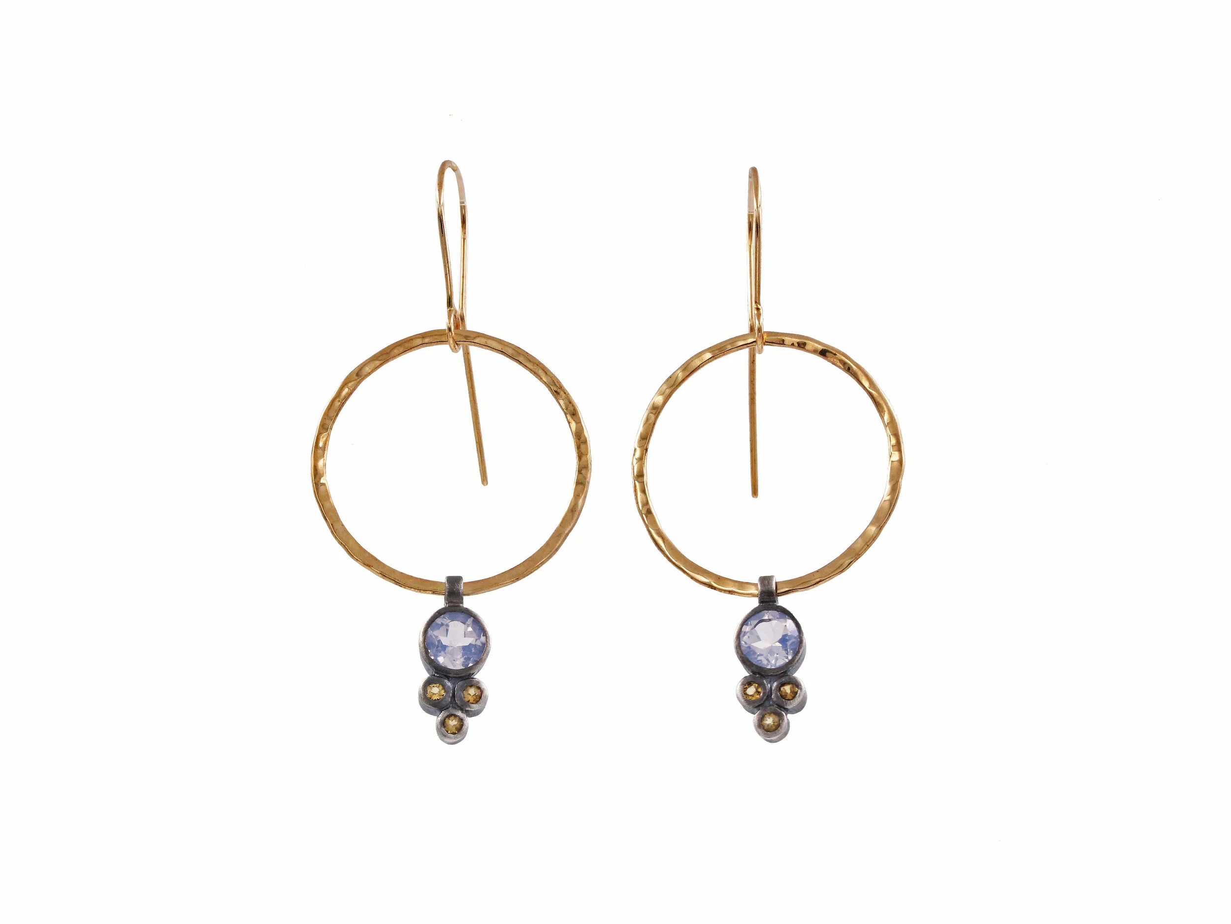 Lavender Quartz Citrine Circle Earrings.jpg