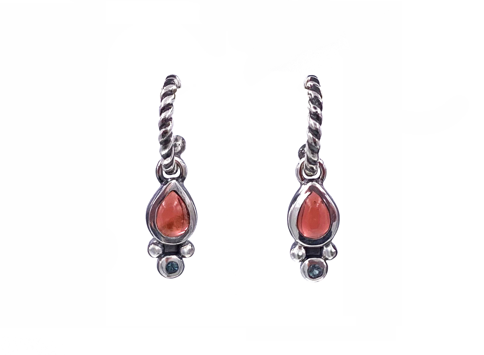 Garnet Sapphire Teardrop Hoops.jpg