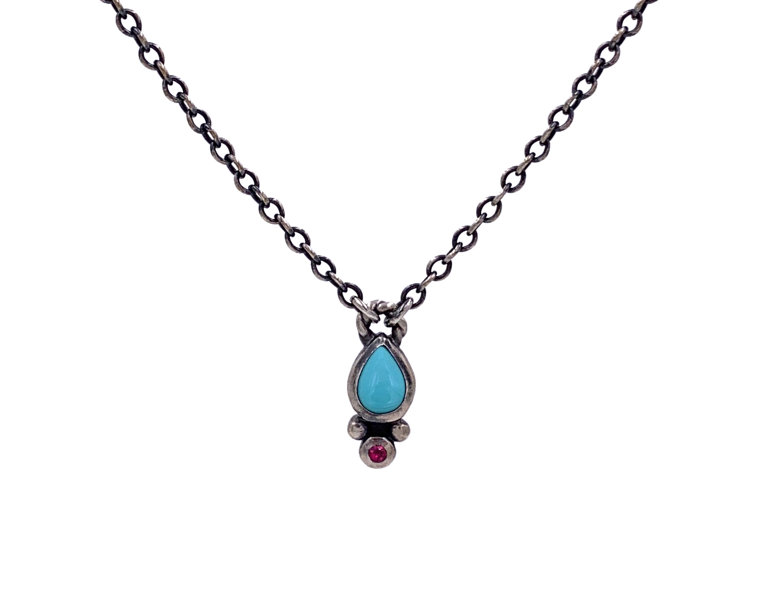 Turquoise Ruby Mini Teardrop Necklace.jpg