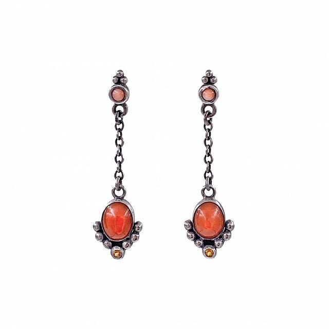 Red and Pink Coral with Citrine