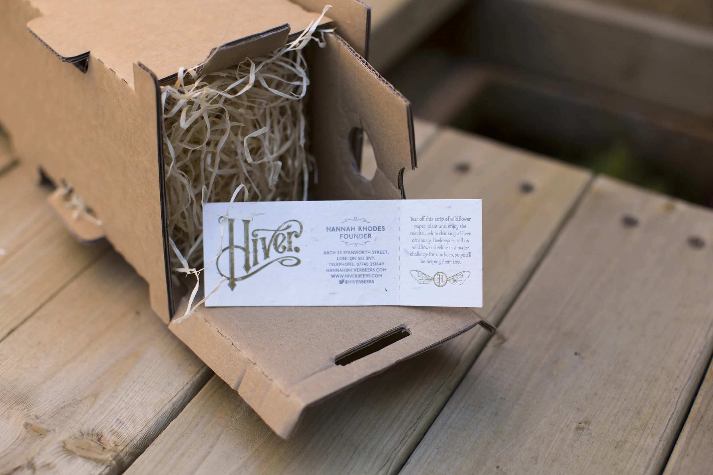 Not only is Hannah's business card biodegradable, but it contains wildflower seeds, which means you can plant it! 
