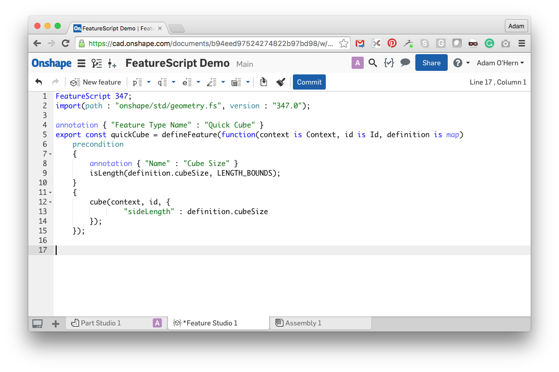 Intro to FeatureScript