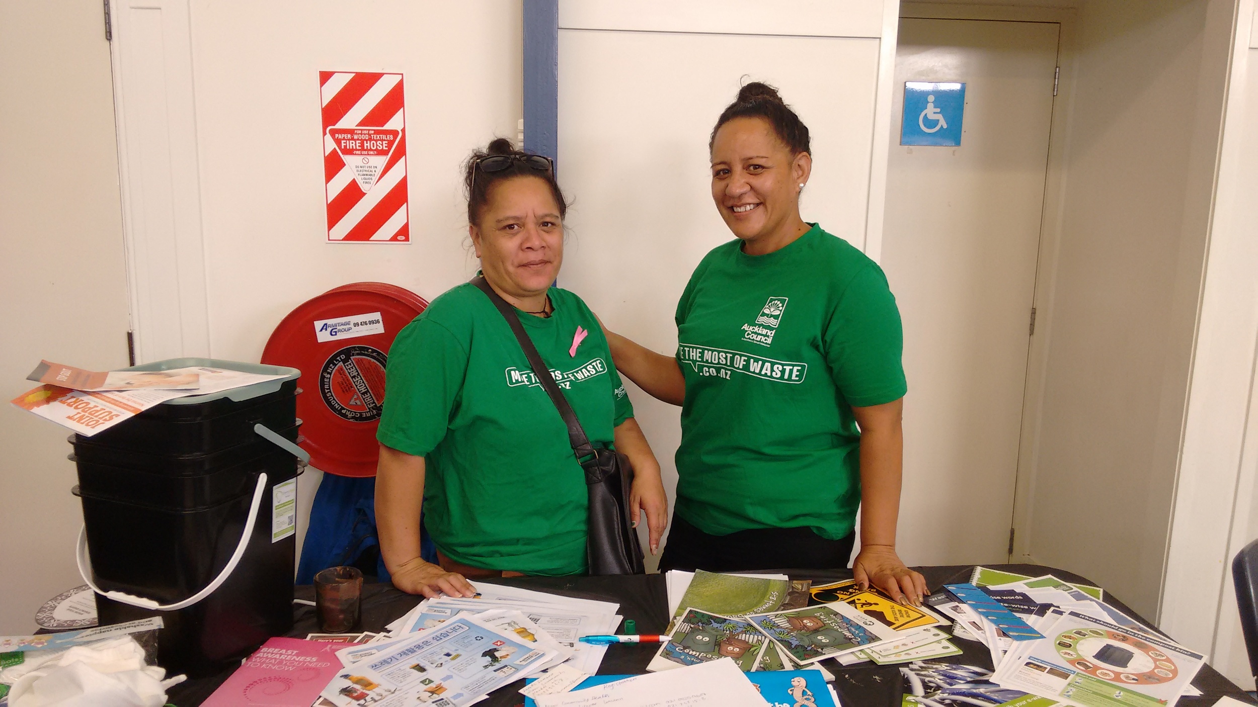 Shatna and Naomi manning the WRAP stall at the Riverside event - Hauora Day