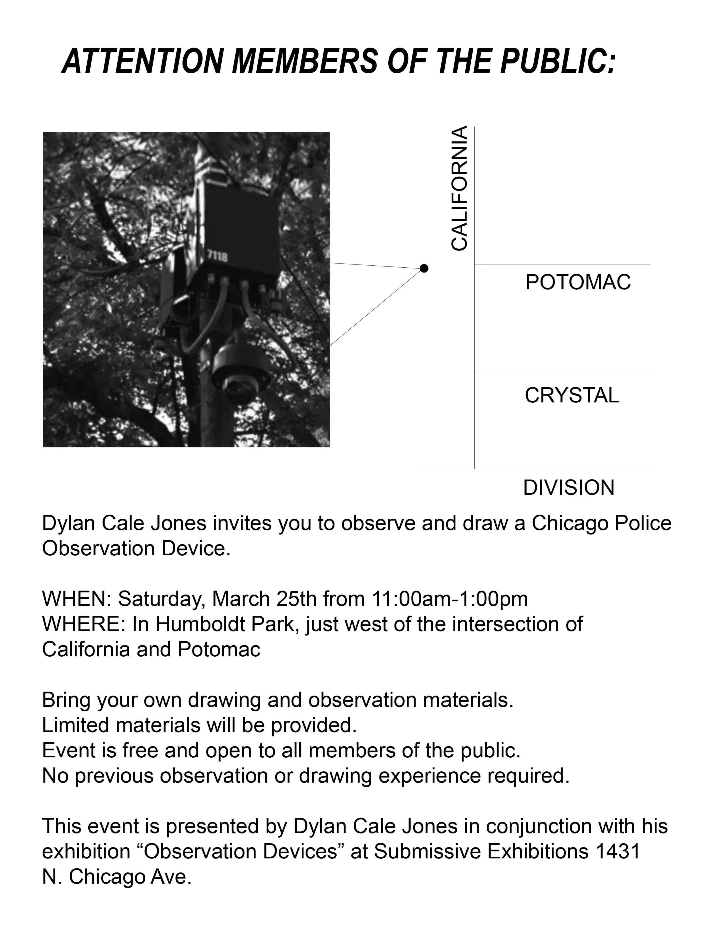 Flyer for Observational Drawing Event
