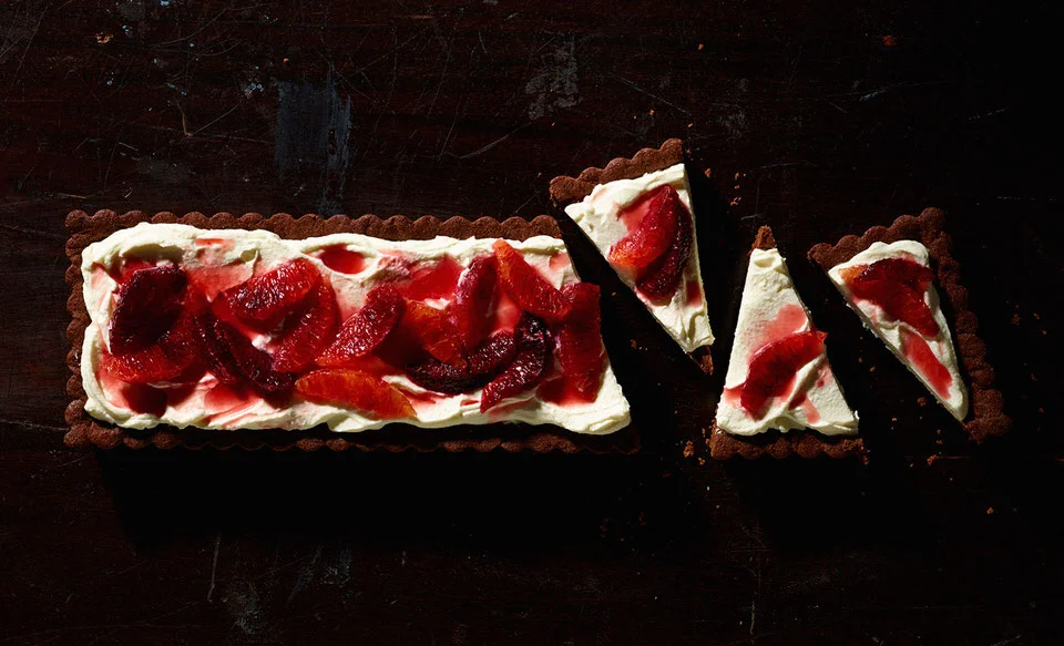 Blood Orange Chocolate Tart
