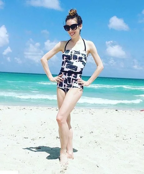 Ostrich print swimmer