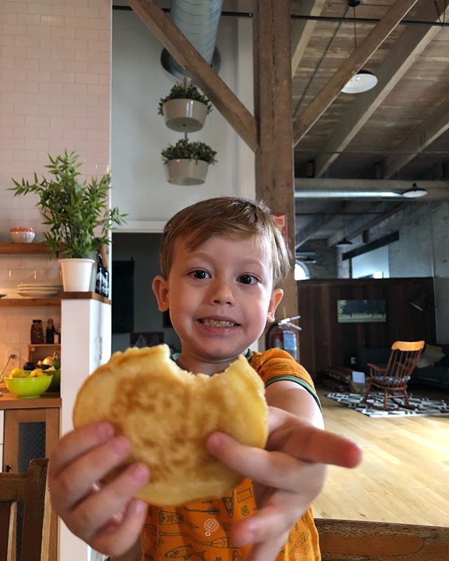 Pancake monster #onwardbo 🥞🥞🥞👩🏻&zwj;🍳 @jjonesberg #saturdays