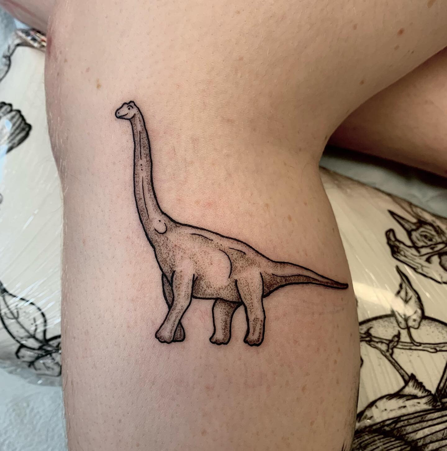 I&rsquo;ve tattooed a few dinosaurs but triceratops like this one are definitely my favourite, and I&rsquo;m sure  @howesplant agrees with me! 🦕