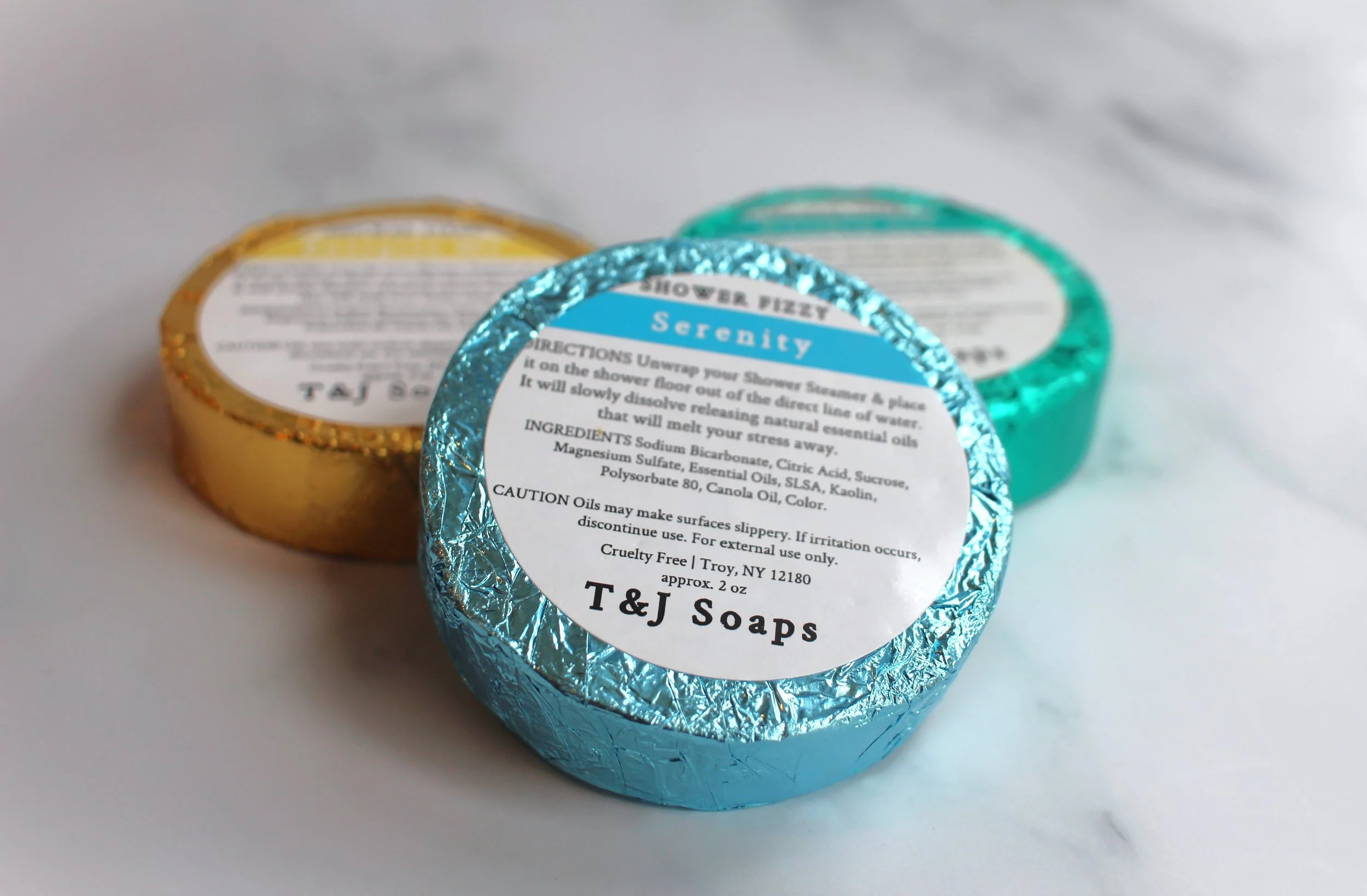 Set of 2 Aromatherapy Shower Bombs — T&J HANDCRAFTED SOAP