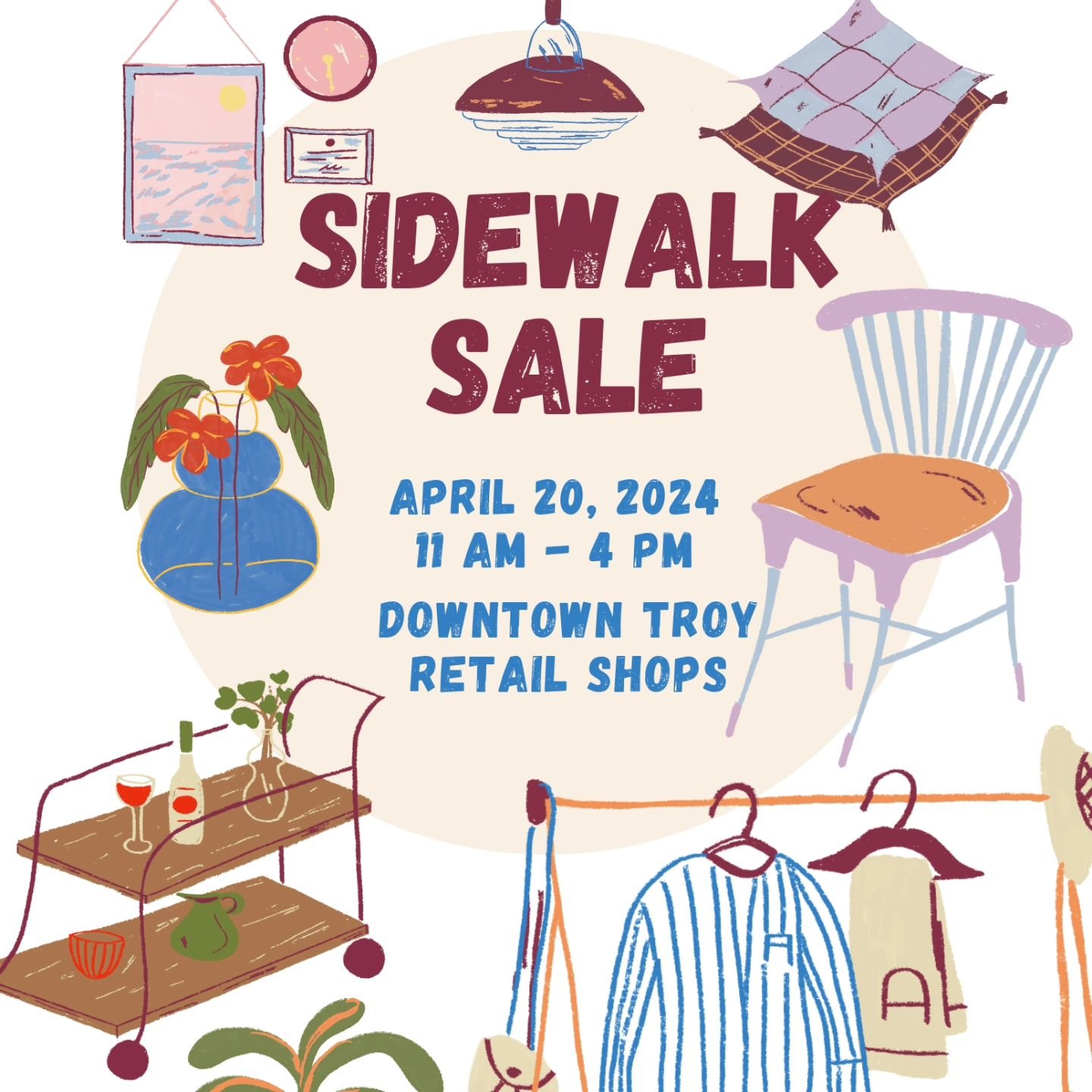 Some of us are setting up a sidewalk sale on Saturday if the weather is nice! Feel free to tag your business if you are jumping in. All you need to do is leave a 3 foot clearance on the sidewalk. I've had a of stuff going on, so I know this is late n