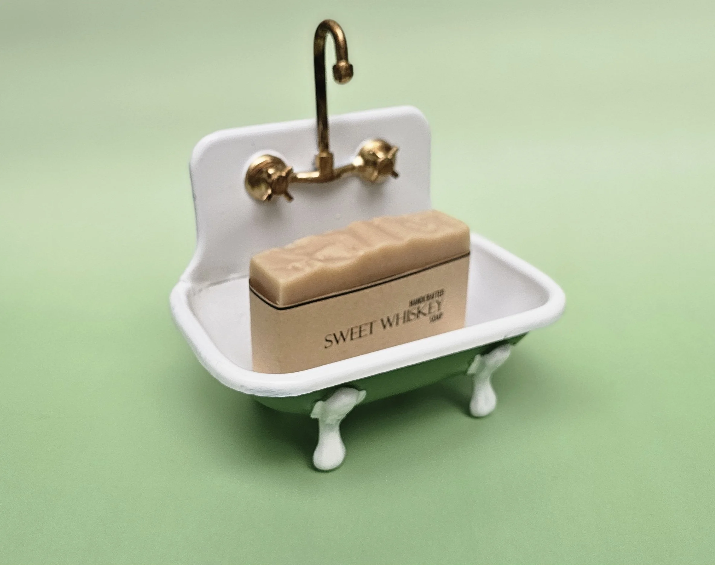 Sweet Whiskey Cold Process Soap Bar made with Turmeric and Charcoal