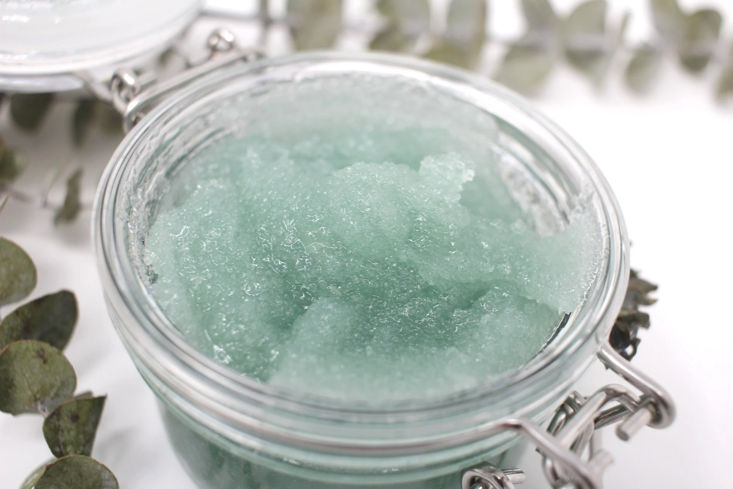 Light Green Rosemary Peppermint and Eucalyptus Sugar Scrub