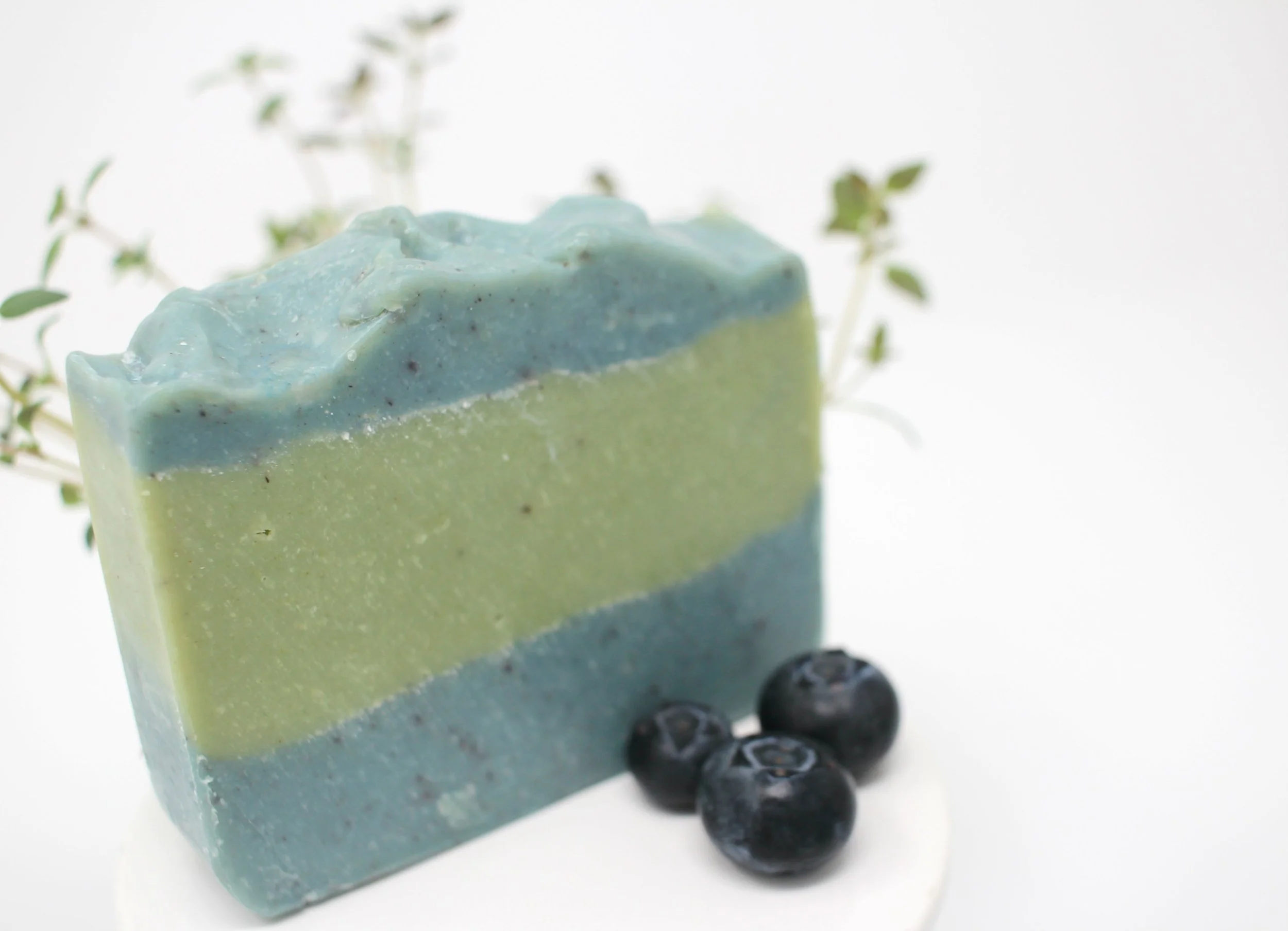 Blueberry Thyme vegan artisan soap bar