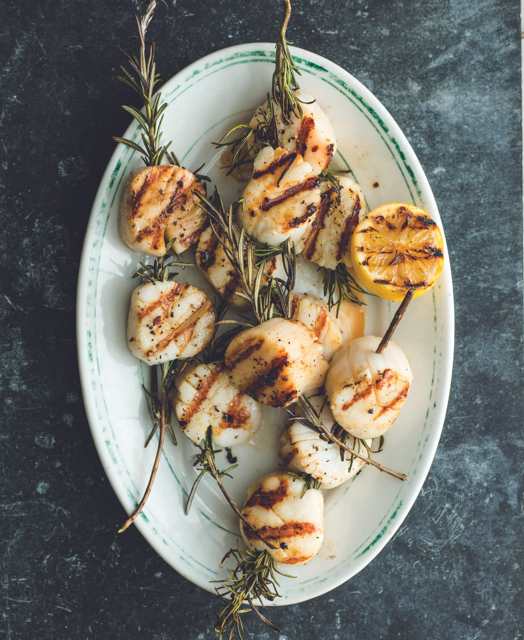 Grilled Rosemary-Skewered Scallops