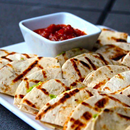 Grilled Pulled Pork Quesadilla with Grilled Guacamole