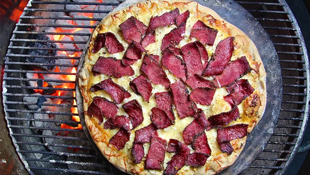 Grilled Reuben Pizza