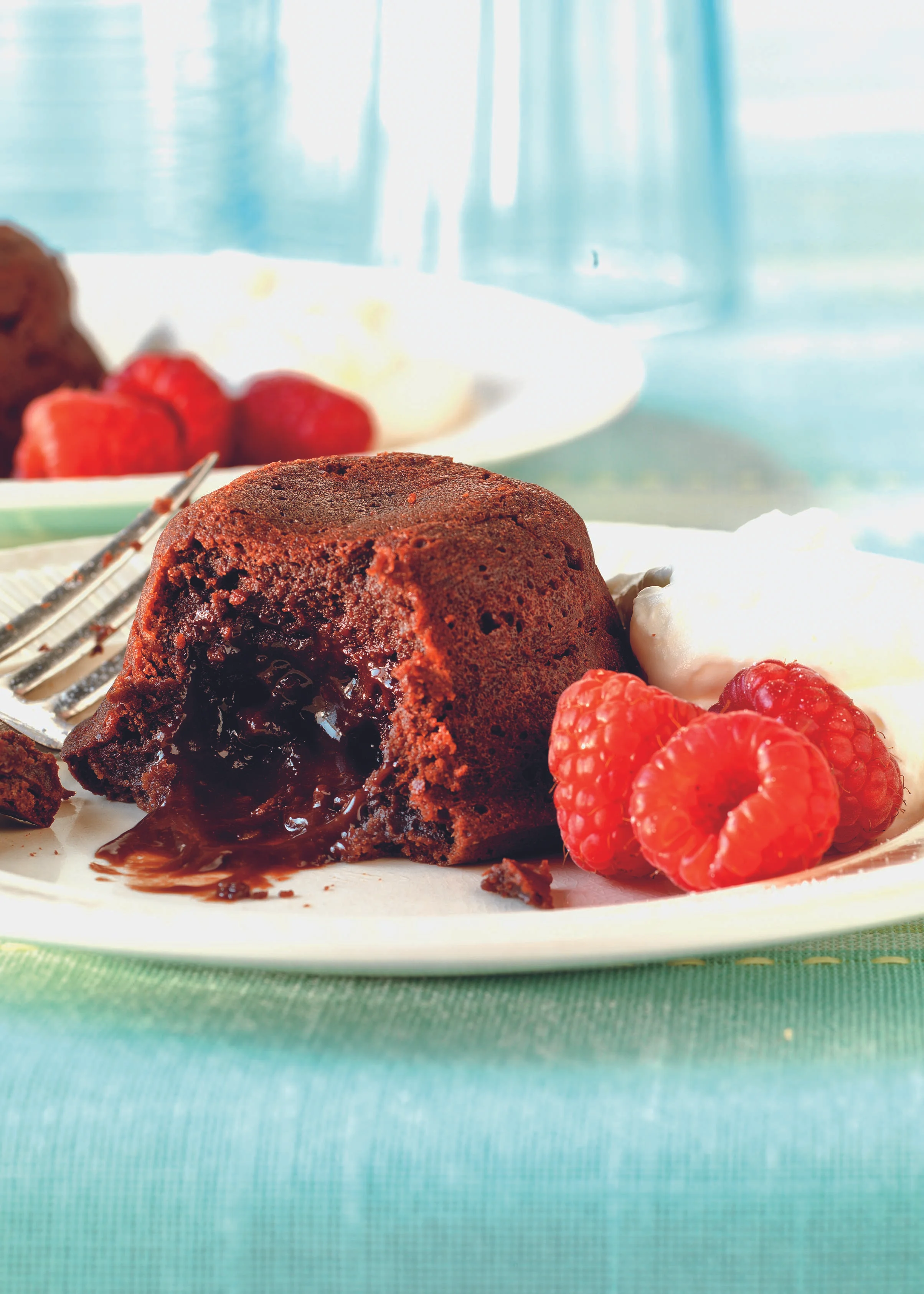 Warm Molten Lava Cake with Fresh Berries