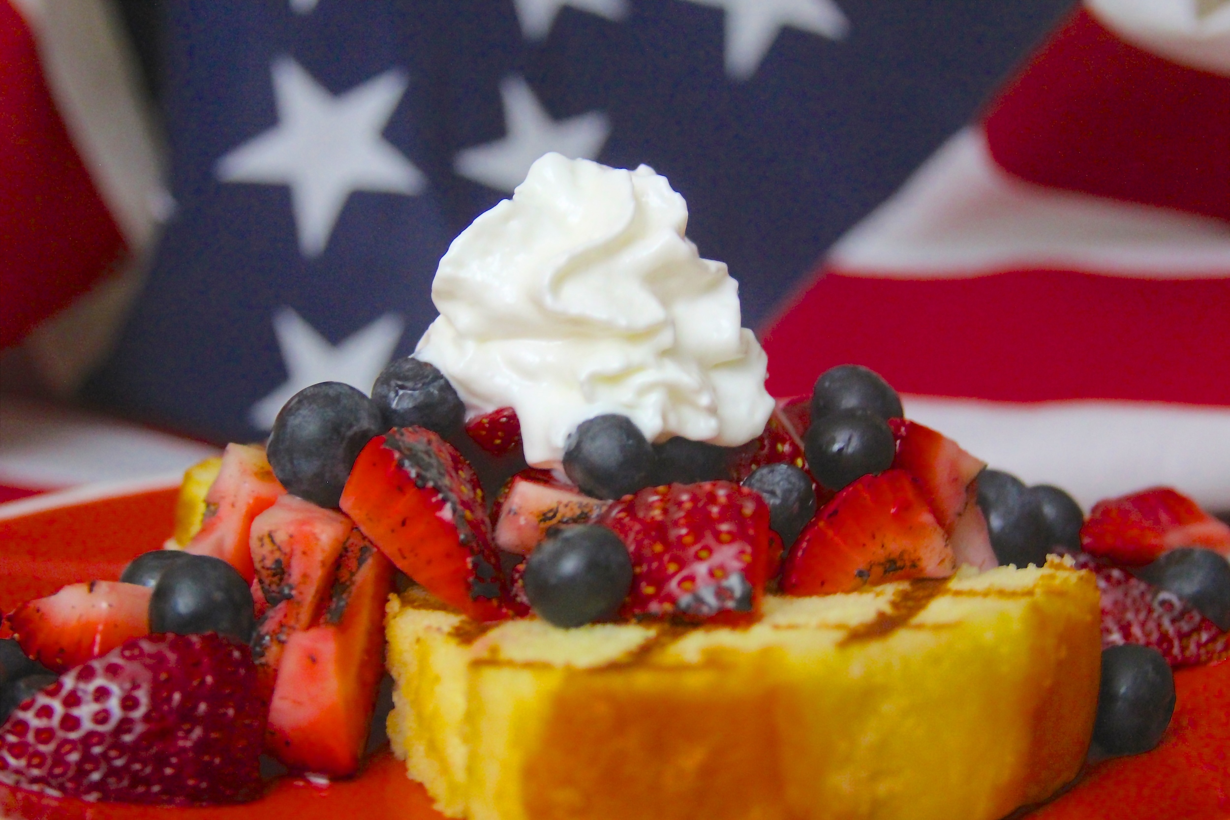 Grilled Red, White and Blue Poundcake