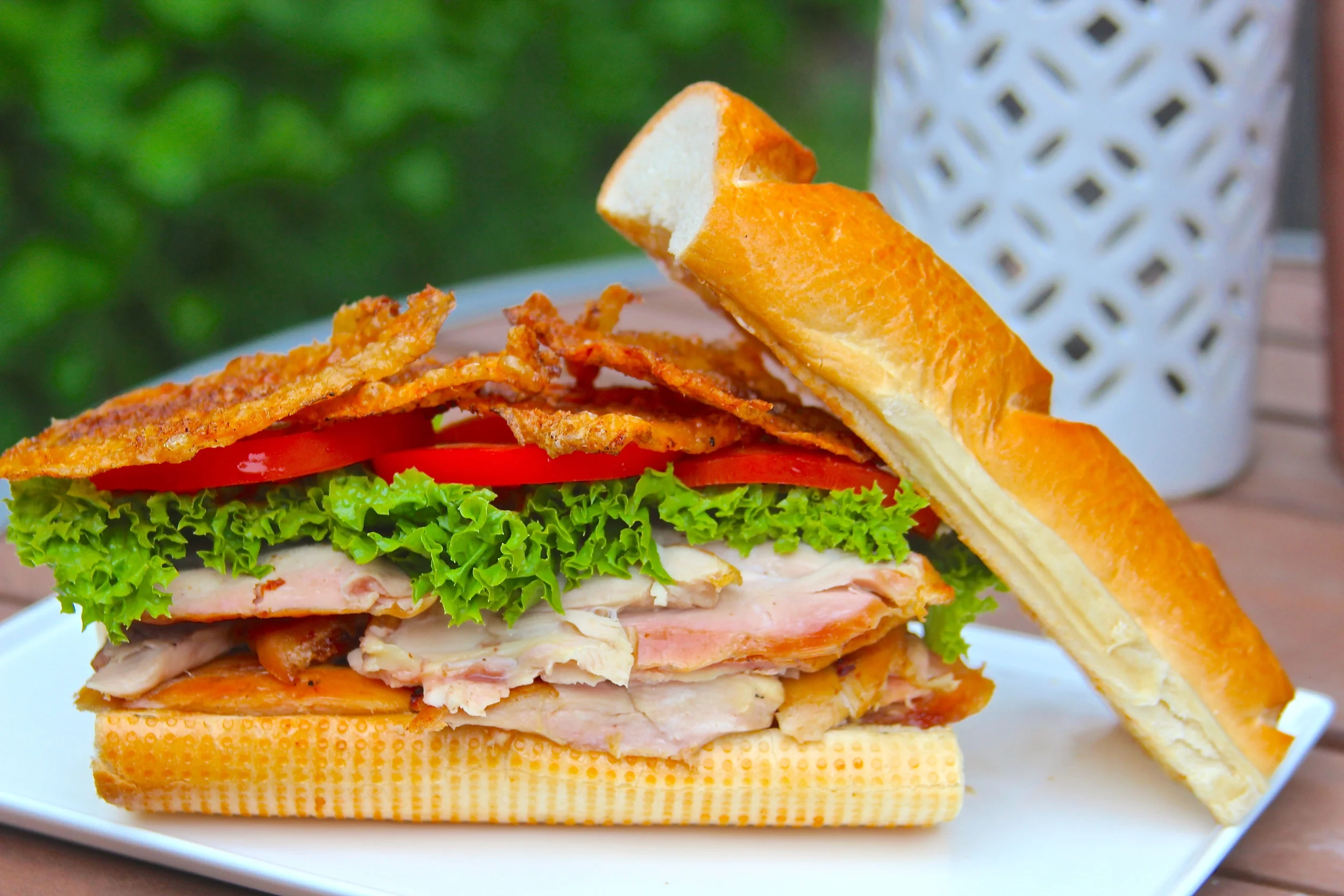 BB&B Club Sandwich: bacon, chicken, brie, and balsamic