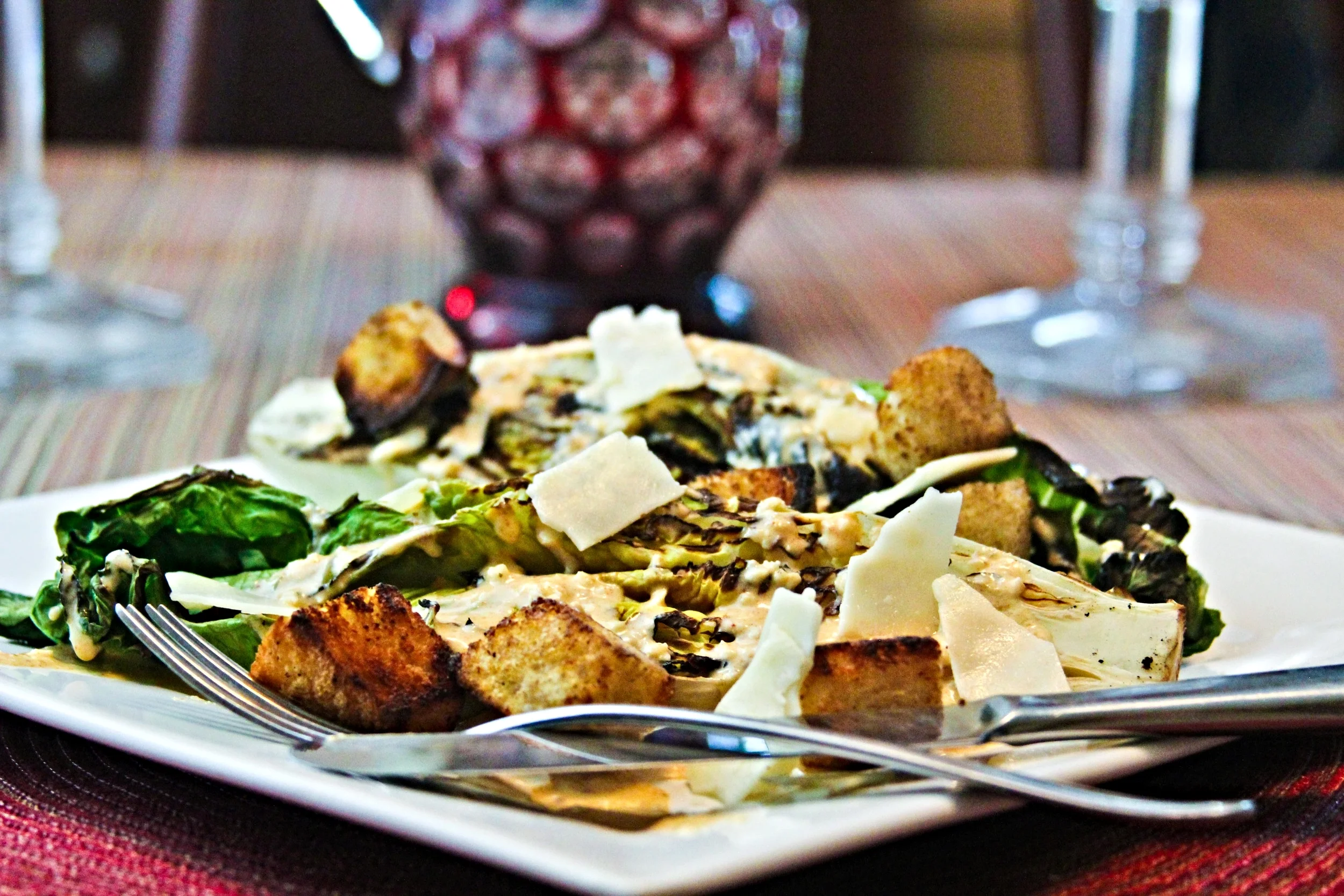 Grilled Romaine with Smoky Caesar Dressing 