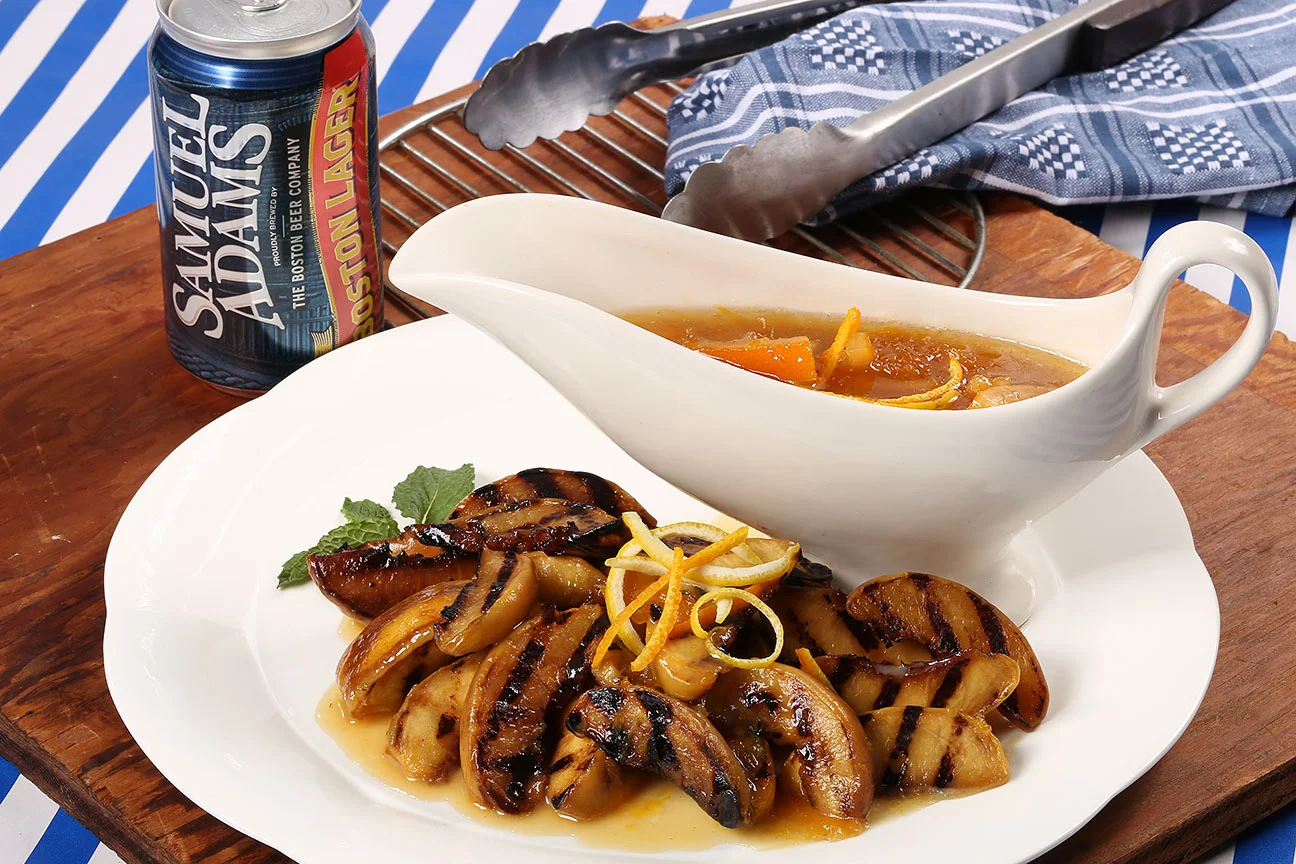 Sam Adams Infused Grilled Peaches and Caramel