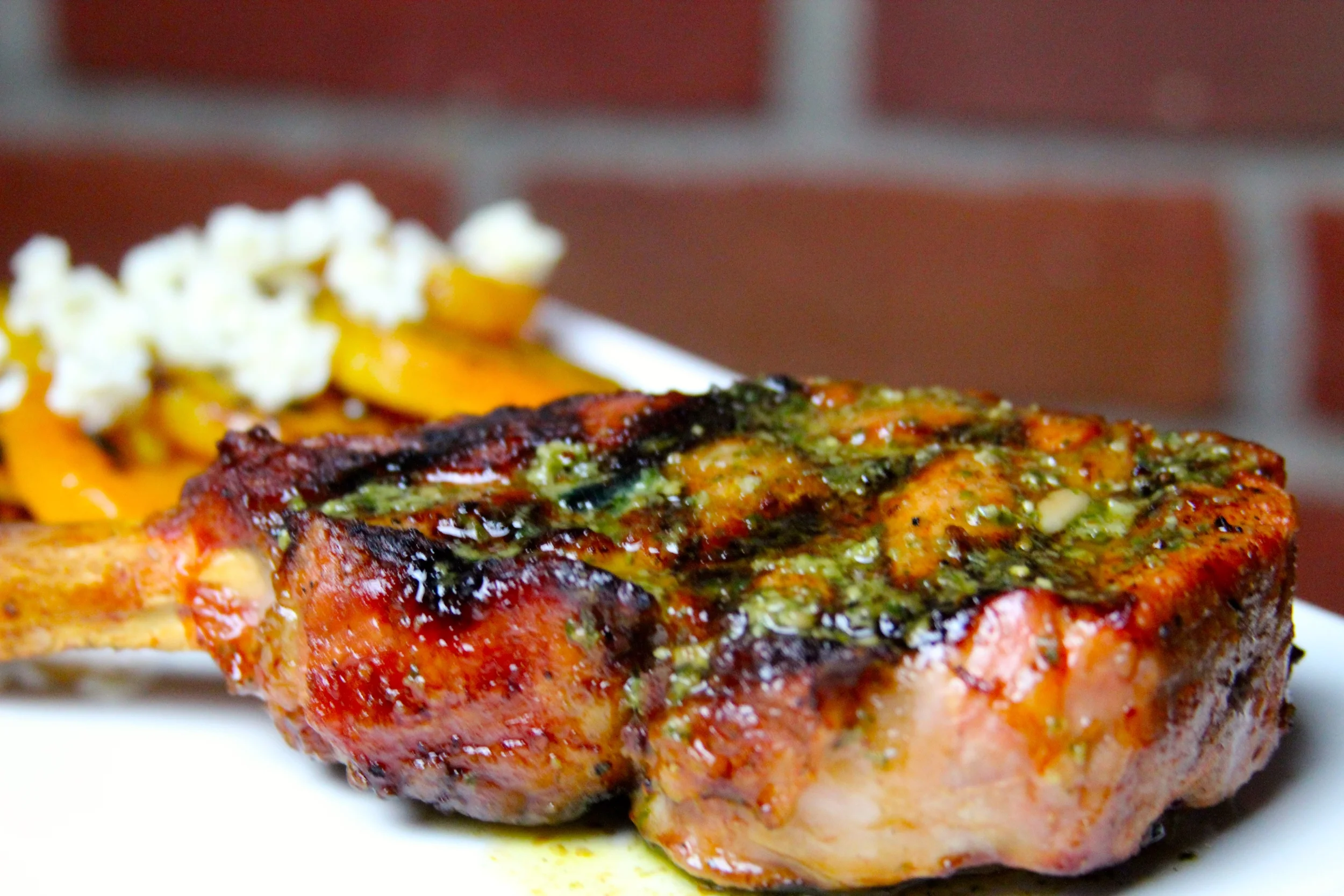 Grilled Veal Chop with Chimichurri Butter