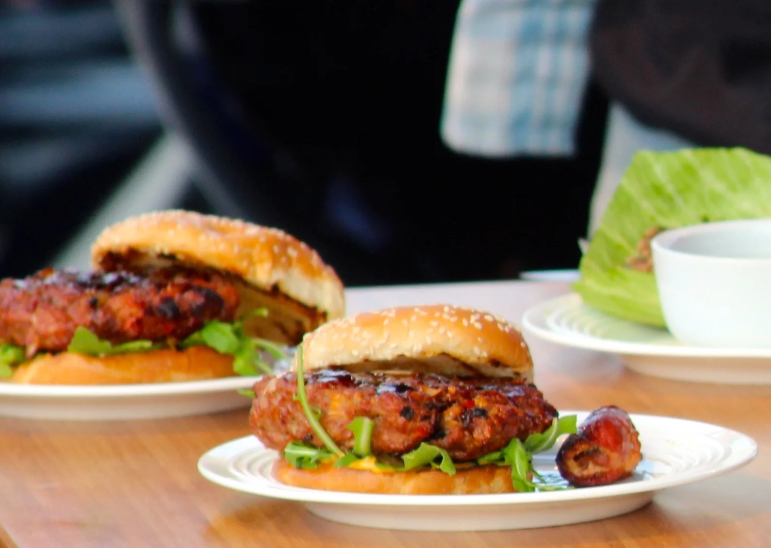 Caramelized Onion and Bacon Stuffed Burger