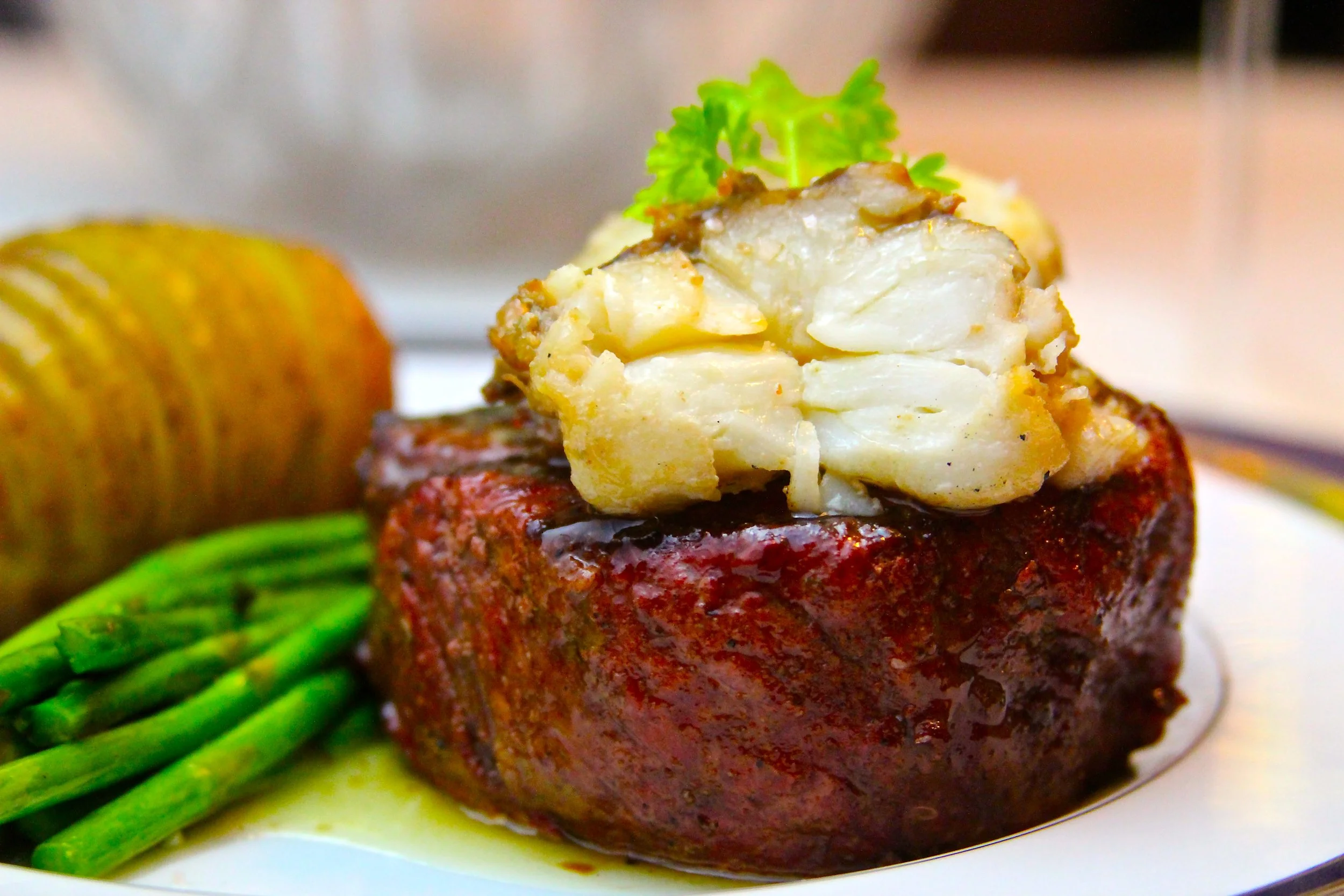Smoked Ribeye Filet with Butter Poached Lobster