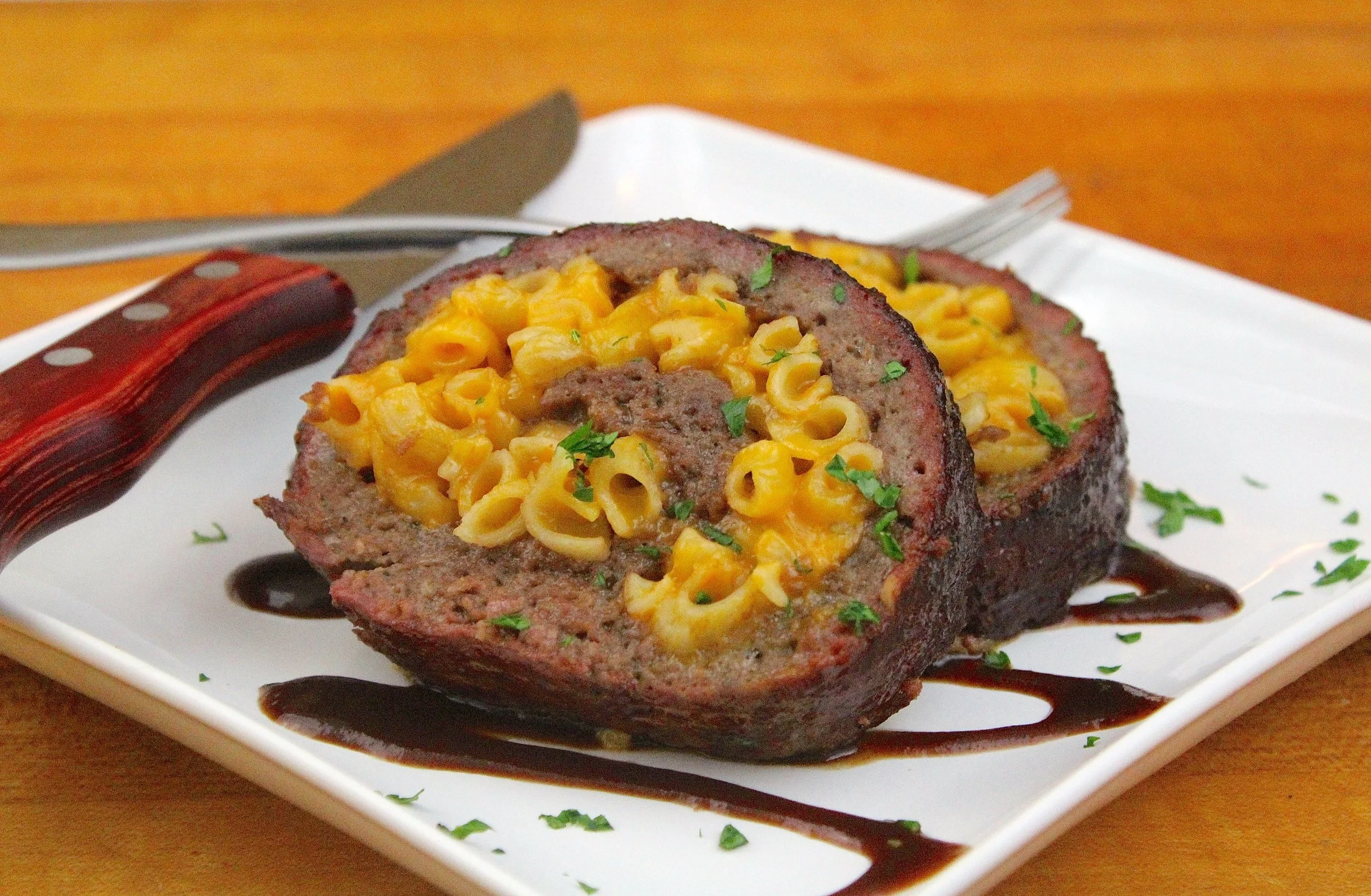 Smoked Mac and Cheese Stuffed Meatloaf
