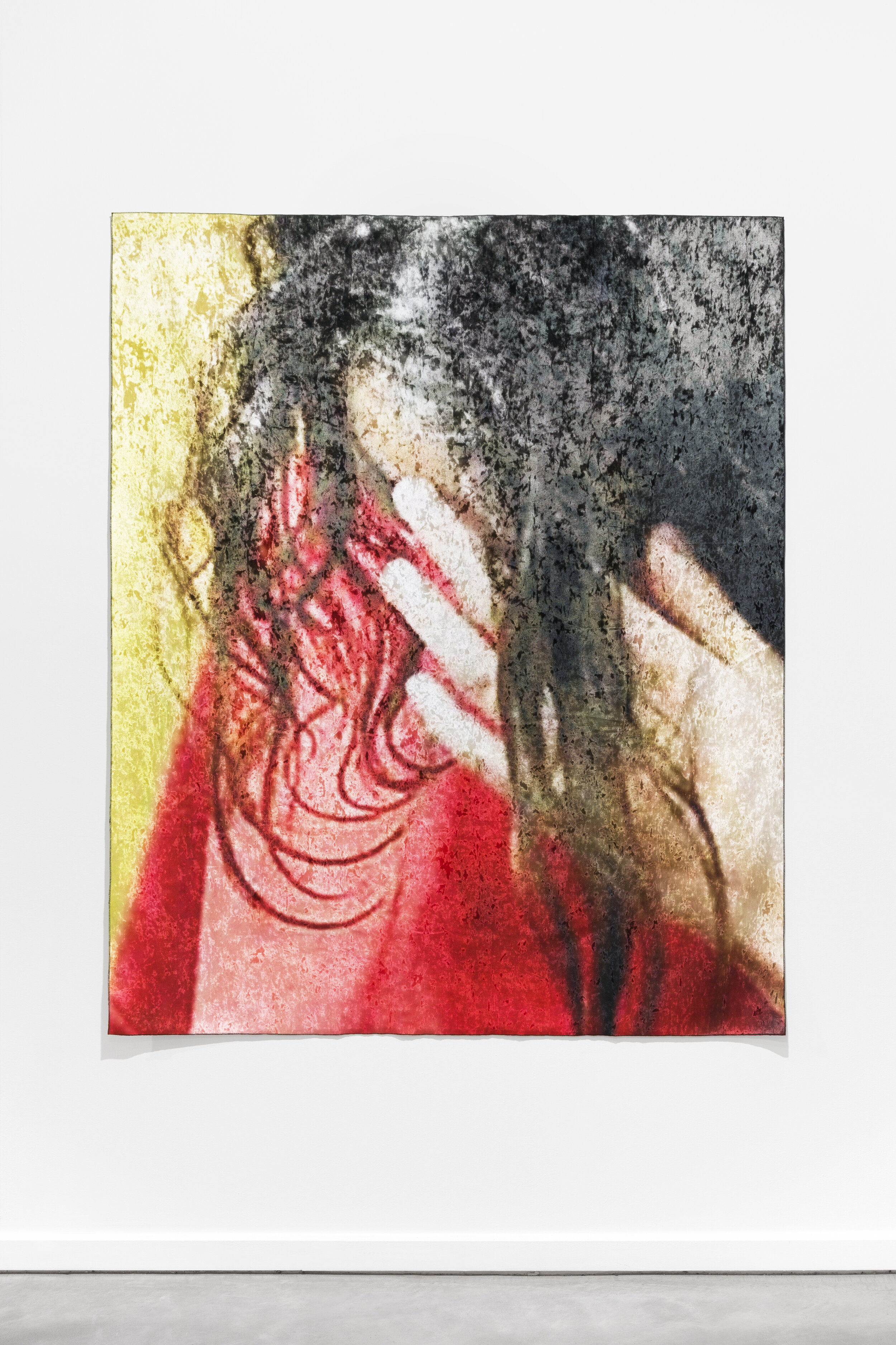    Perp Walk (Hair)   Photographic print on marbled velvet Impression photo sur velours marbré 142x173 cm 2019 Photo © Gilles Ribero 