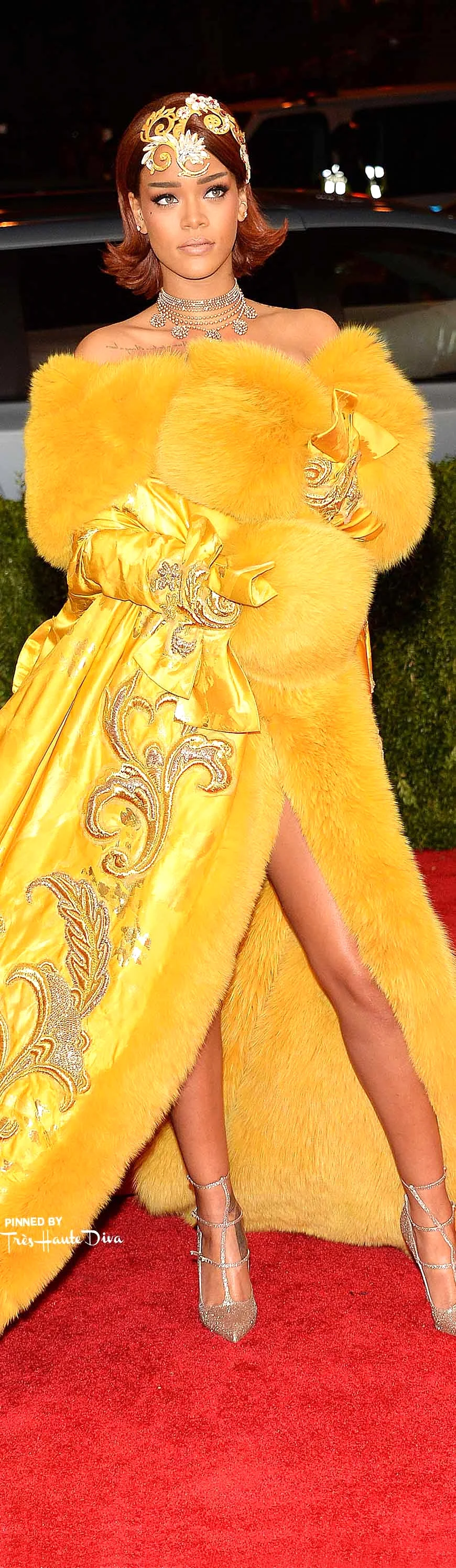 Rihanna in Guo Pei Couture, Louboutin Shoes Getty Images/ Kevin Mazur