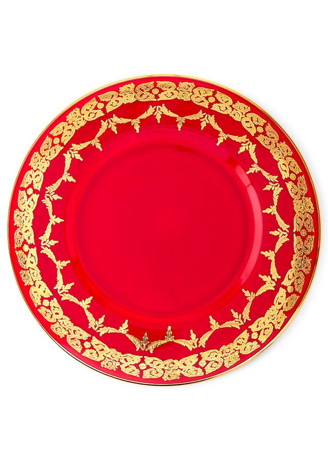 Red Oro Bello Charger &amp; Dinner Set