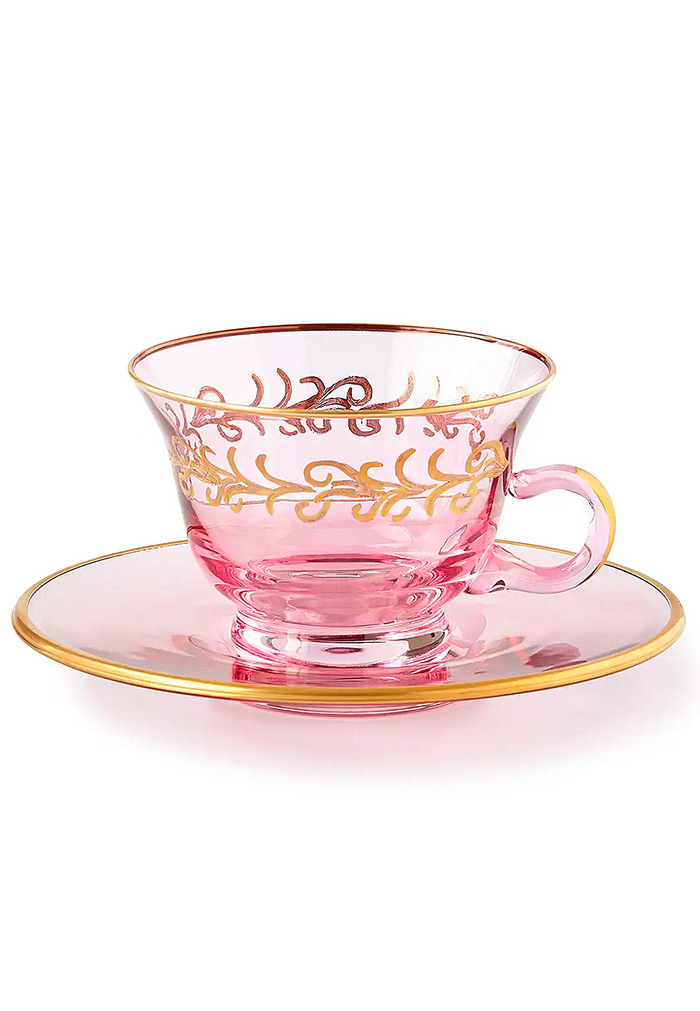 Blush Oro Bello Teacups/Saucers