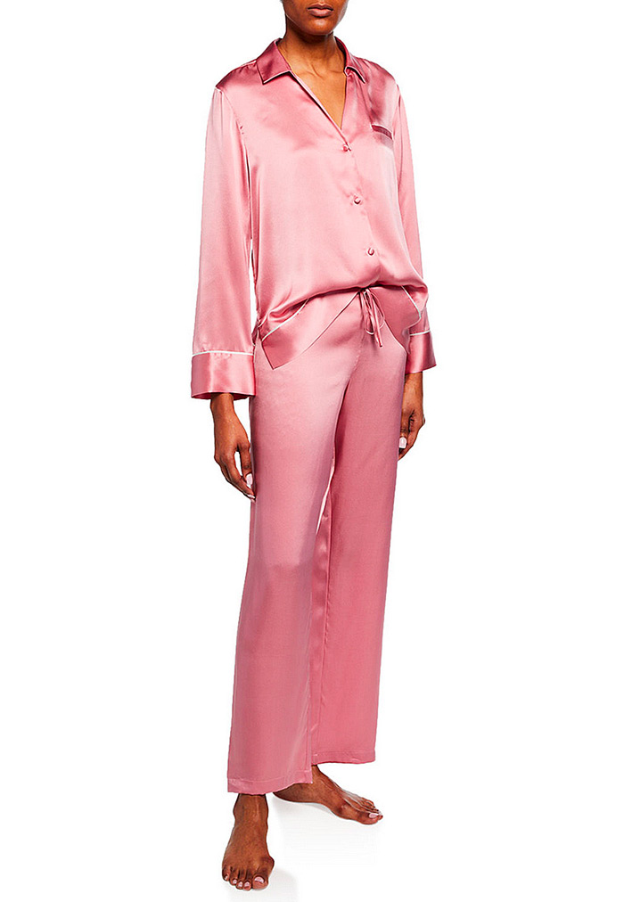  Josie Natori Silk Spread-Color Pajama Set