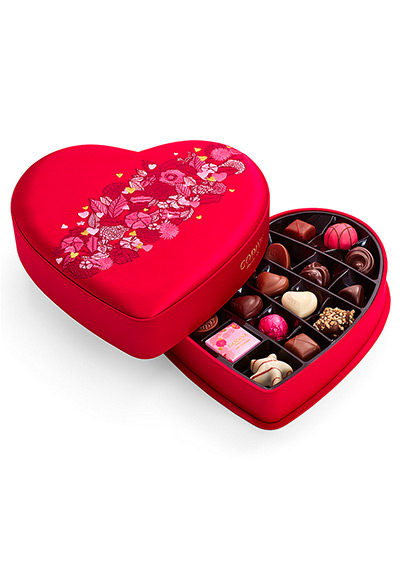  Godiva Chocolatier 25-Piece Medium Fabric Heart Chocolate Box