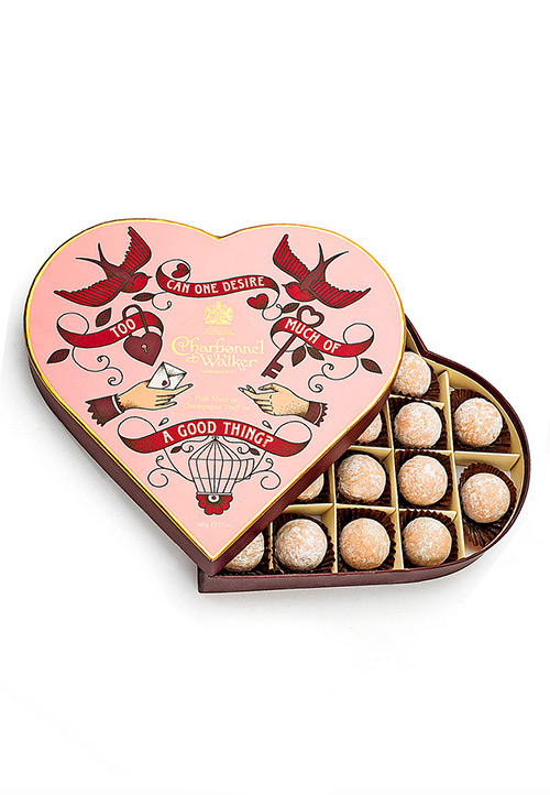  Charbonnel Et Walker Pink Marc de Champagne Heart Box 