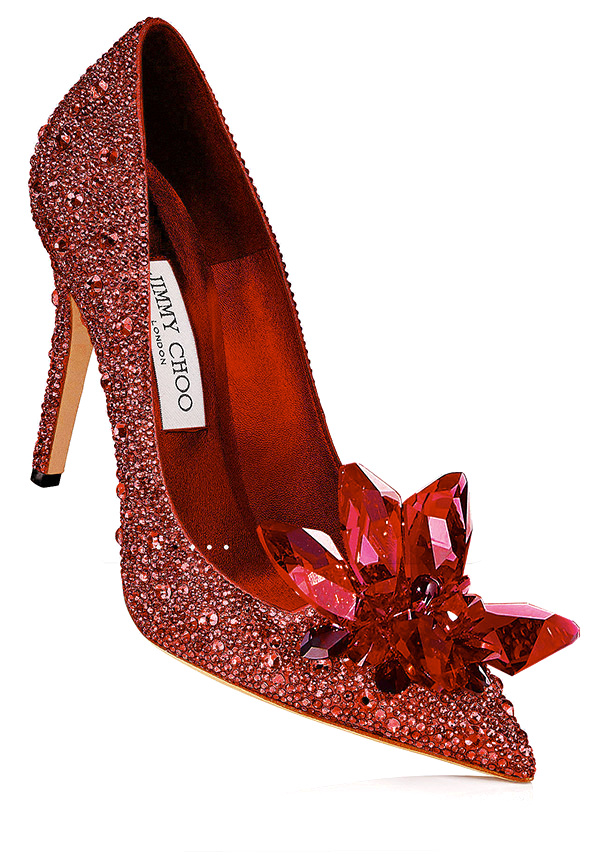 Jimmy Choo ALIA Red Crystal Covered Pointy Toe Pumps