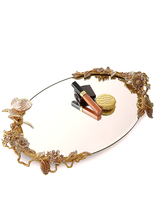  Jay Strongwater Boudoir Oval Mirror Tray